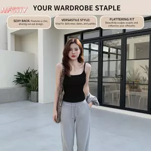 HFSHY Co Giãn Camisole Tank Top Tích Hợp Áo Ngực Không Thể Tháo Rời Slim Fit Mềm Mại Cho Nữ Kỳ Nghỉ Hè Mặc Thường Ngày VN