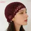 HFSHY Nhẹ Rỗng Dệt Beanies Ngọc Trai Viền Retro Mũ Chui Đầu Thời Trang Cho Mùa Thu Dạo Phố VN