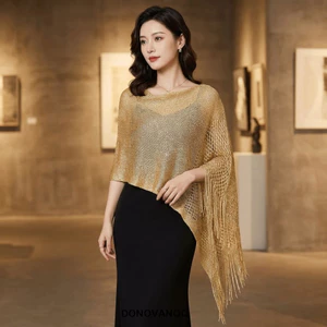Khăn choàng rỗng DONOVANQQ, Khăn choàng tua rua thoáng khí hợp thời trang, Đạo cụ chụp ảnh Màu trơn Chống nắng Nhẹ Rỗng Khăn dự tiệc tối
