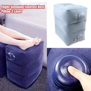 Gối tựa chân bơm hơi PVC Flight Sleeping Footrest Gối tựa lưng 3 lớp có thể điều chỉnh chiều cao Xe buýt du lịch Gối tựa chân