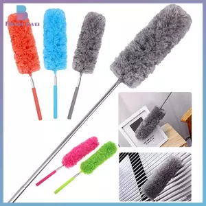 < beartwo > Dụng cụ lau bụi có thể thu vào bằng thép không gỉ Tay cầm dài Bàn chải bụi ô tô Dụng cụ vệ sinh gia đình Bàn chải bụi sợi nhỏ Mới