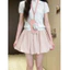 Nữ Mùa Hè Cao Cấp Chữ A Váy Mini Tích Hợp Quần Short Giảm Béo Xếp Ly Puff Hem Skort Cho Nhỏ Màu Hồng