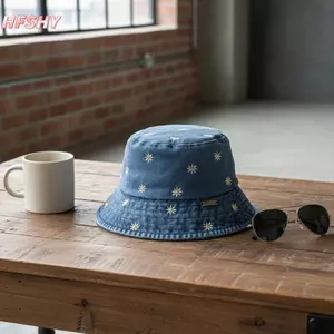 Mũ Buet Denim Rửa Retro HFSHY Có Vành Rộng Cho Nữ Lý Tưởng Cho Hoạt Động Ngoài Trời Thời Trang VN