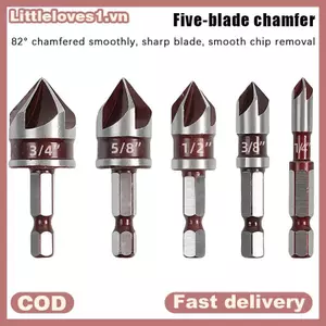 Littleloves1 Dụng cụ mở lỗ Chamfer Mũi khoan Hex Shank Công cụ vát chế biến gỗ 82° Nút đếm đa kích thước chính xác VN