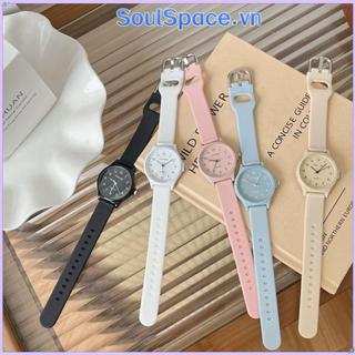Đồng hồ thạch anh SOULSPACE, Đồng hồ đeo tay dây đeo silicon thông thường, Đồng hồ thạch anh học sinh có thể điều chỉnh nhiều màu
