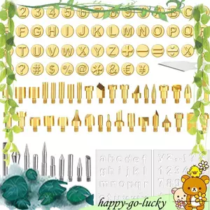 Mẫu Bảng Chữ Cái Cho Đầu Đốt Gỗ Bộ 105 Miếng Bao Gồm Ký Hiệu Số Cho Gỗ Cho Đốt Gỗ DIY Dập Nổi