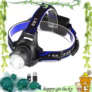 Đèn pha câu cá LED có thể sạc lại 3 chế độ chiếu sáng Đèn pin Zoom bằng kính thiên văn Đèn pin xe đạp cắm trại