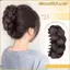 MONOSTYLE Bun Head Tóc Giả, Nâu Lông Tơ Tóc Bun Móng Vuốt Kẹp, Thời Trang Tự Nhiên Tổng Hợp Tóc Đen Nữ