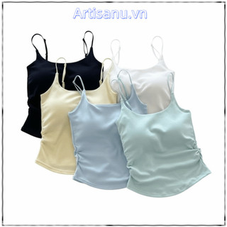 ARTISANU Suspender Vest, Đồ lót có đệm Cupsole, Áo vest không tay mỏng đơn giản Corset Hoạt động thể thao