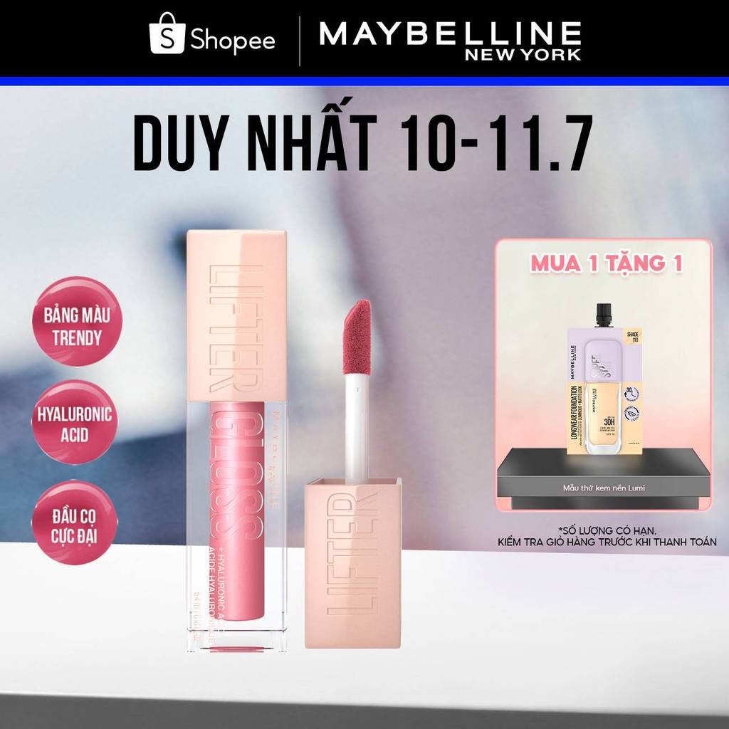 Son Bóng Lifter Gloss cho Đôi Môi Đầy Căng Mọng Kẹo cùng Hyaluronic Acid Maybelline New York 5.4ML