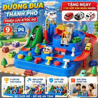 【BabyJoy】Đồ chơi vận hành đường đua xe ô tô thành phố,Chất liệu ABS an toàn, phù hợp cho bé từ 3-5 tuổi