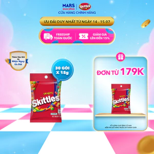 Combo 30 gói kẹo Skittles vị truyền thống 15g x 30 (1 hộp x 30 gói)