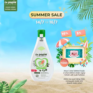 Nước Tắm Gội 2 IN 1 Thảo Dược Shan Tuyết Làm Mát Da Giảm Mẩn Đỏ Dr.Papie dành cho bé sơ sinh