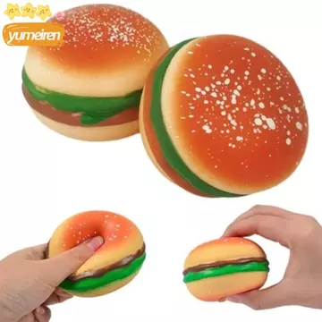 Đồ chơi đồ chơi bóp tăng chậm YUMEIREN, Đồ chơi Fidget xốp dễ thương, Đồ chơi nhồi bông hấp chống lo âu sáng tạo Hình Hamburger Đồ chơi thực phẩm mô phỏng cho văn phòng và gia đình