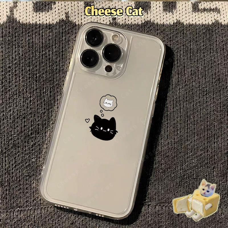Ốp Lưng Điện Thoại Mèo Thiếu Cá Cho iPhone 16 17 14 15 Pro Max Xs Max XR 13 11 12 7 8 Plus Ốp điện thoại TPU trong suốt | BigBuy360 - bigbuy360.vn