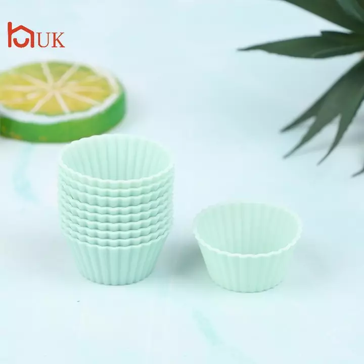 Vương Quốc Anh 10 Cái / bộ Khuôn Bánh Silicon Hình Tròn Muffin Cốc Silicon Mini Bánh Cốc Dụng Cụ Nhà Bếp Khuôn Bánh DIY Trang Trí Bánh Dụng Cụ TH