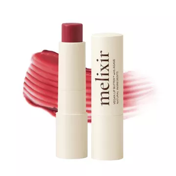 Melixir Vegan Lip Butter (12 Màu), Son dưỡng môi màu dưỡng ẩm, Không ong, Không chứa dầu, Không chứa dầu, Thực vật, Dưỡng ẩm môi khô & nứt nẻ với bơ hạt mỡ, Sheer, Finis tự nhiên