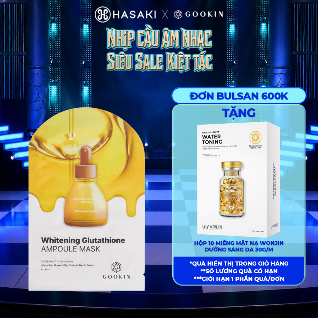 Mặt Nạ Gookin Glutathione Cấp Nước Cho Da Khô, Phục Hồi Da Nhạy Cảm, Sáng Da Đều Màu, Săn Chắc Da 30ml
