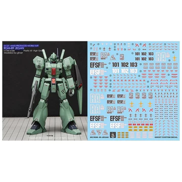 Mô Hình Decal Cho 1 / 144 HGUC RGM-89 JEGAN 097 Bộ Mô Hình Ma Tùy Chỉnh Màu Huỳnh Quang Dán Nước Cho Mô Hình Lắp Ráp Sở Thích DIY