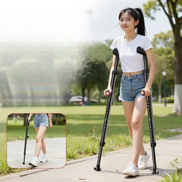 Gậy chống hình cung dành cho người già, gậy chống trượt, xe tập đi bốn chân chống ngã và chống trượt cho người lớn tuổi.