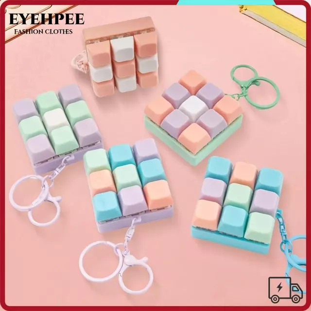 Bàn phím đồ chơi EYEHPEE Fidget, Màu sắc ngẫu nhiên Móc khóa kiểu nút đồ chơi, Nút bàn phím vui nhộn được lắp ráp tự do Đồ chơi giảm căng thẳng Thiết kế chín phím Sử dụng văn phòng