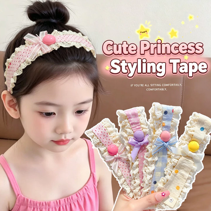 Miếng dán tóc vỡ của bé gái, Miếng dán ma thuật cho trẻ em, Không hư tổn tóc, Băng đô cho bé gái, Nơ ren, Miếng dán băng đô dài cho bé