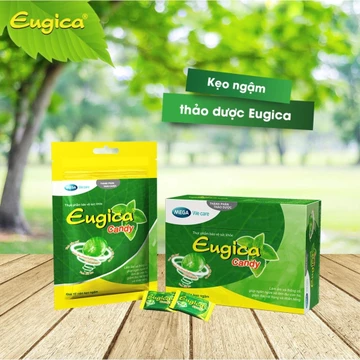 [CHÍNH HÃNG] KẸO NGẬM HO EUGICA CANDY (Hộp/100 Viên) - Kẹo Ngậm Thảo Dược Giảm Ho, Rát Họng