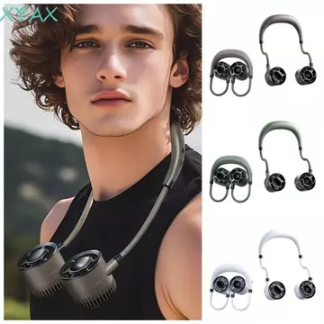 Quạt treo cổ XYAX, 360° Có thể uốn cong 4 tốc độ Quạt di động có thể gập lại có thể điều chỉnh, Máy điều hòa cá nhân Thoải mái An toàn Đa chức năng Đeo được Quạt đeo cổ Quà tặng trẻ em