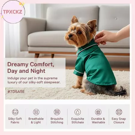 TPXCKZ Mềm Satin Đồ Ngủ Cho Chó Bộ Đồ Ngủ Thú Cưng Dễ Thương Có Nơ Quần Áo Đáng Yêu Cho Chó Con Nhỏ Mèo Quà Tặng Lựa Chọn VN