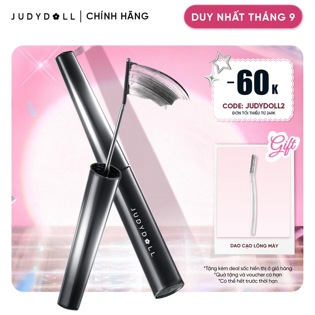 JUDYDOLL Iron Mascara Tơi mi Giữ cong dài mi Chống nước Chống lem Lâu trôi 3g