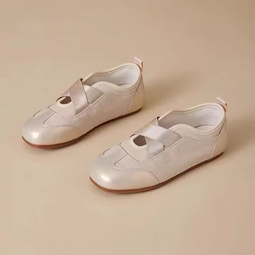 Giày Trắng Thể Thao Đế Mỏng Mary Jane Giày Nữ Phong Cách Mới Thu Đông Phong Cách Ba Lê Đạo Đức Giày Tập Luyện Giày Đeo Chéo Giày