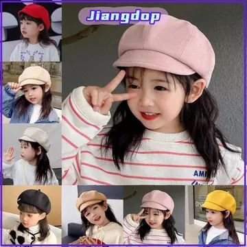 Mũ nồi trẻ em JIANGPH, Mũ nồi len mềm mại cho bé, Mũ lưỡi trai trẻ em dễ thương ấm áp Hàn Quốc Mũ lưỡi trai bé gái