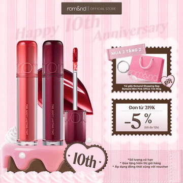 [Rom&nd] Son Tint Romand The Juicy Lasting Tint Zero Căng Mọng Môi 3.5g Mỏng Nhẹ Trong Veo, Bền Màu, Không Bết Dính