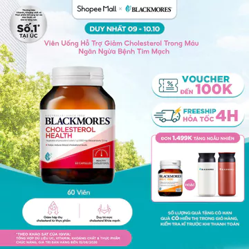 Viên Uống Hỗ Trợ Giảm Cholesterol Ngăn Ngừa Các Triệu Chứng Tim Mạch Blackmores Cholesterol Health Lọ 60 Viên
