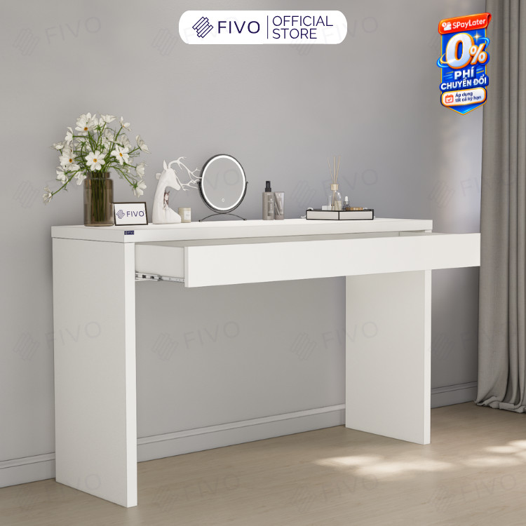 Bàn Trang Điểm Gỗ MDF Cao Cấp Có Ngăn Kéo FV41 FIVO, Kết Hợp Làm Bàn Nail Bàn Làm Việc, Gỗ Dày 34MM, Ray Trượt Mượt Mà
