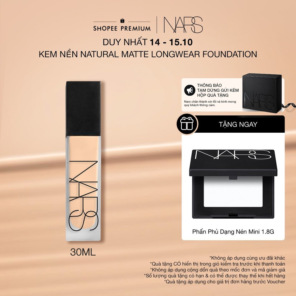 Sản phẩm trang điểm nền dạng kem NARS Natural Matte Longwear Foundation 30ml
