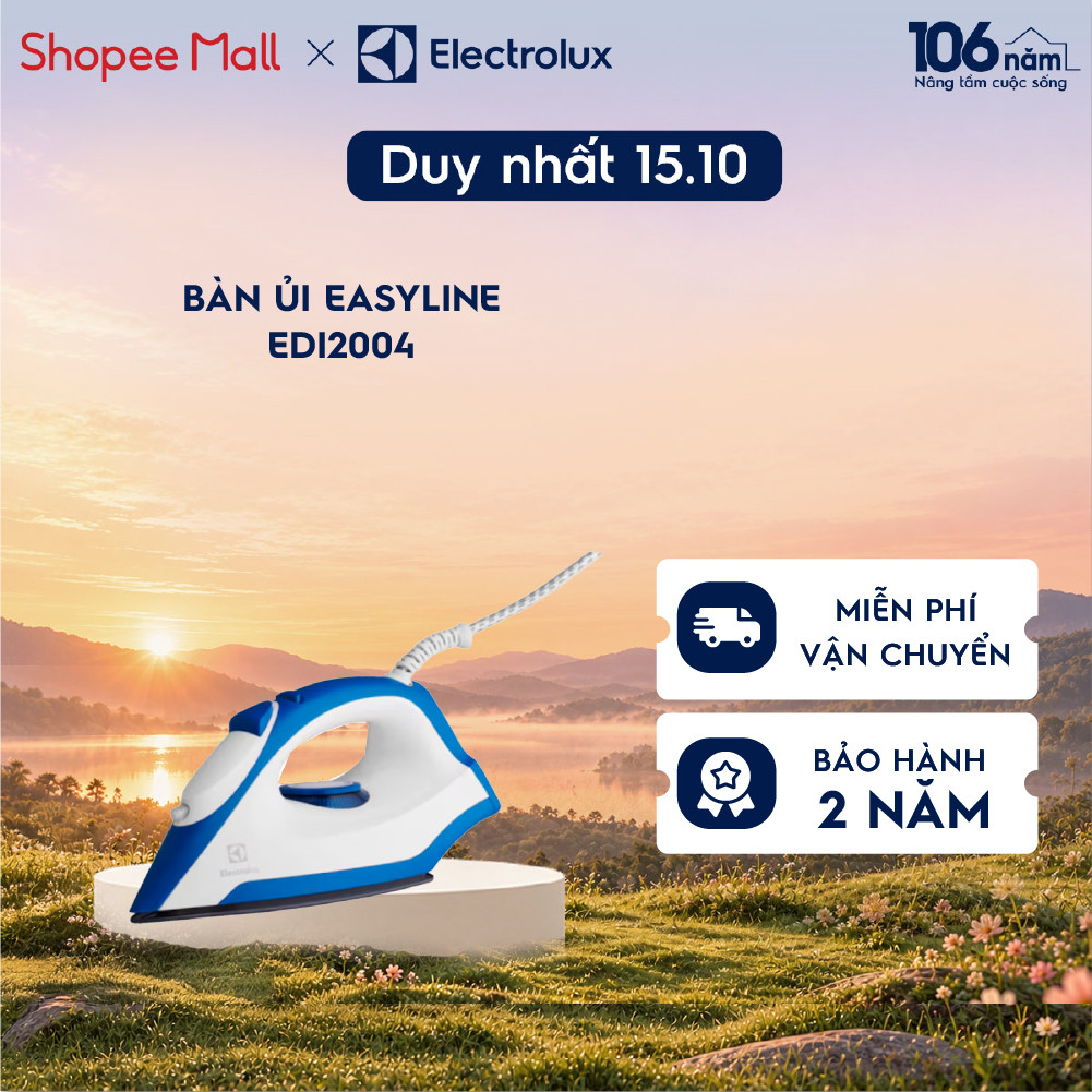 Bàn ủi khô Electrolux EasyLine EDI2004 - Mặt đế chống dính, là ủi dễ dàng và mượt mà