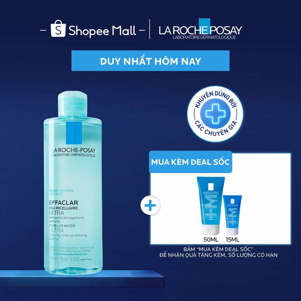 Nước tẩy trang làm sạch sâu da dầu nam & nữ La Roche-Posay Effaclar Micellar Water 400ml - ảnh chi tiết 1