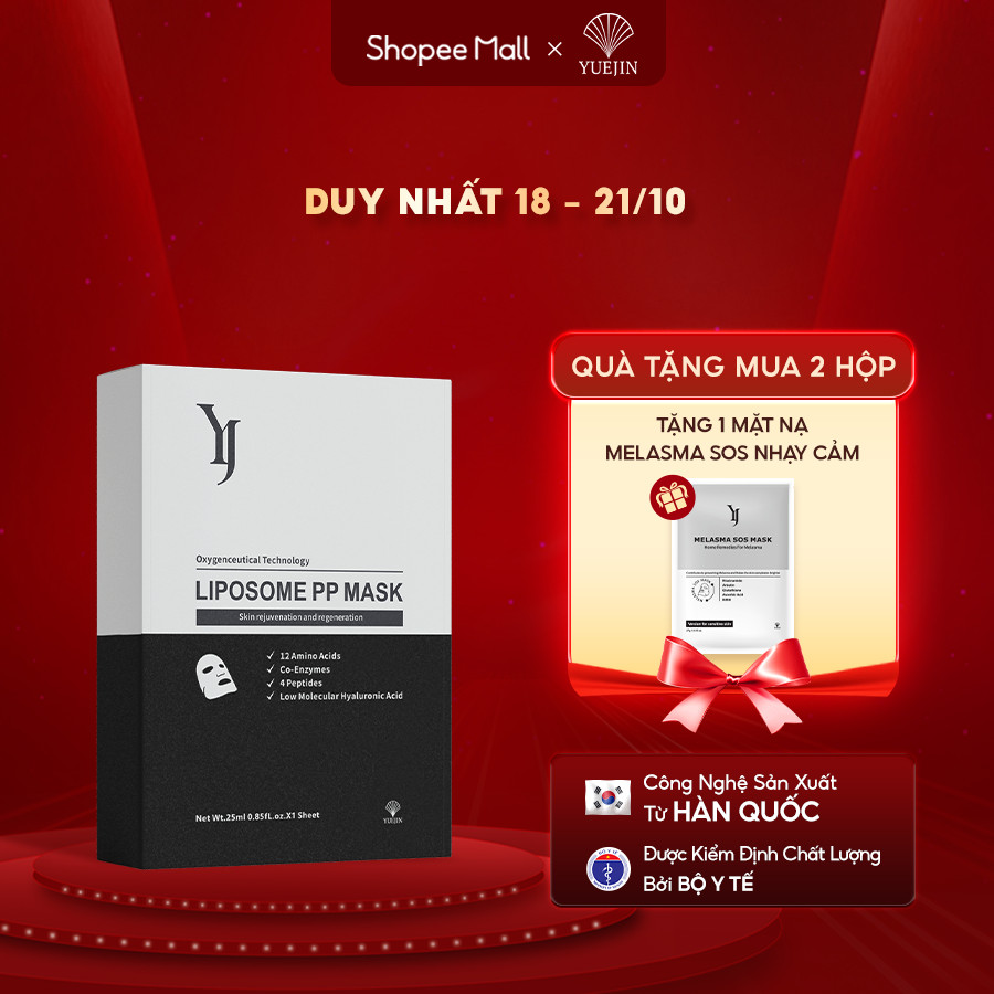 [1 HỘP 10 MIẾNG] Mặt Nạ Tái Tạo Cấu Trúc Da Yuejin YJ Liposome PP Mask Nuôi Dưỡng Tế Bào Da, Cấp Ẩm Phục Hồi Đa Tầng