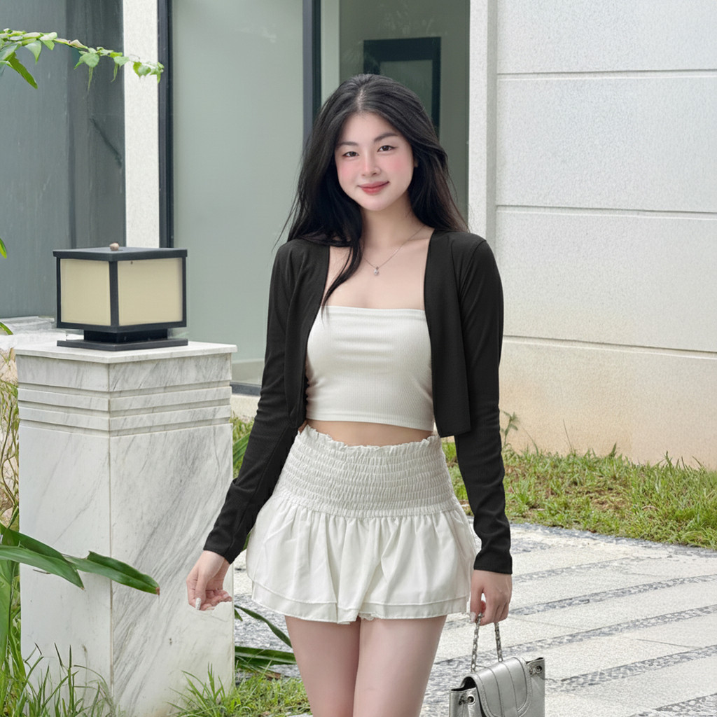 Áo Khoác Cardigan Nữ BABEE Tay Dài Kiểu Dáng Basic Đơn Giản Điệu Đà Sang Trọng Nữ Tính