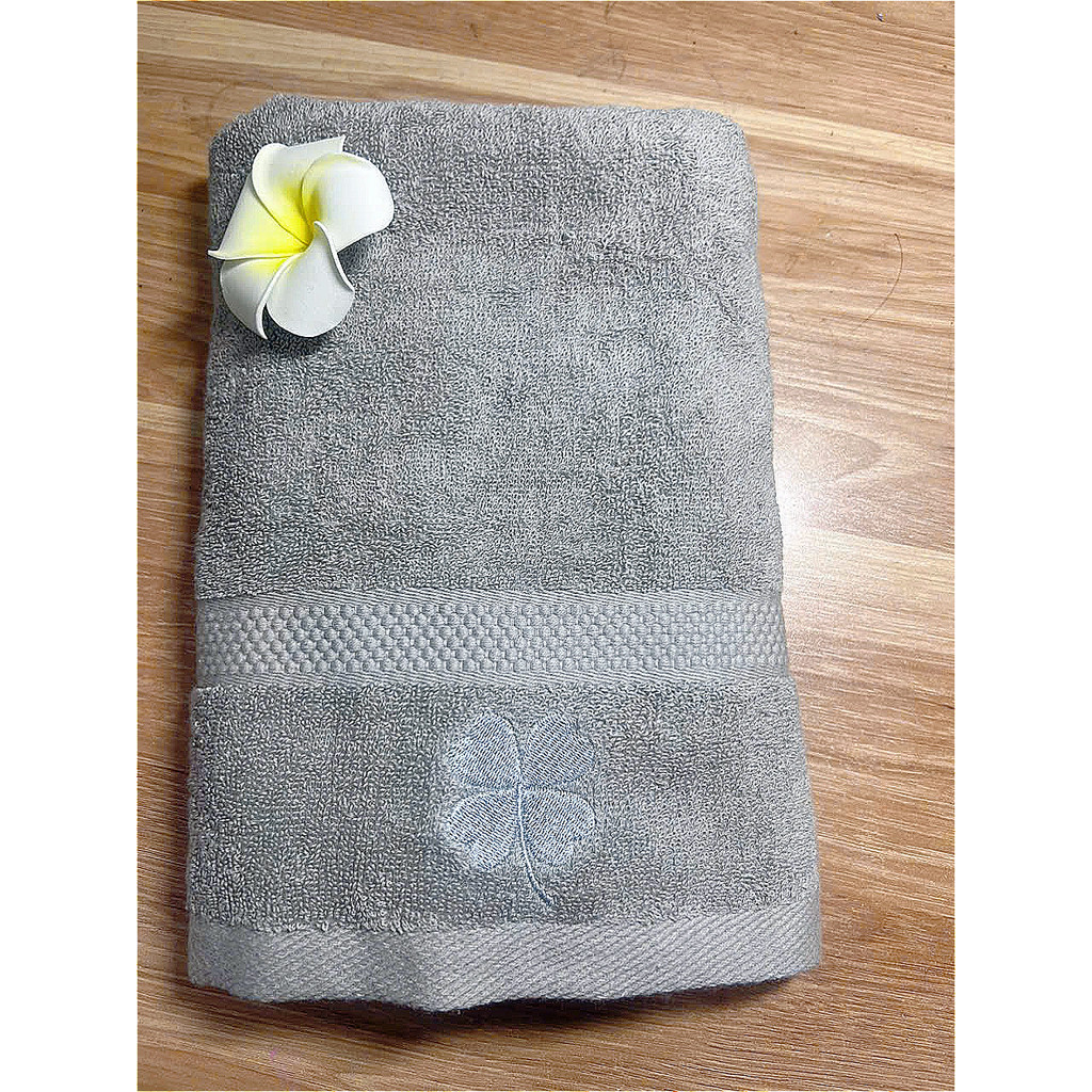 Set Khăn Tắm Cotton 50x100cm Thêu Cỏ 4 Lá – Mềm Mại, Thấm Hút Tốt, May Chắc Chắn