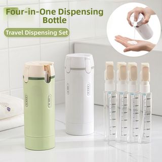 KANGNAI Bộ Chai Đựng Dầu Gội Du Lịch 4 trong 1 Chống Tràn Thiết Kế Đẩy Nhỏ Gọn Bơm Xà Phòng Tắm