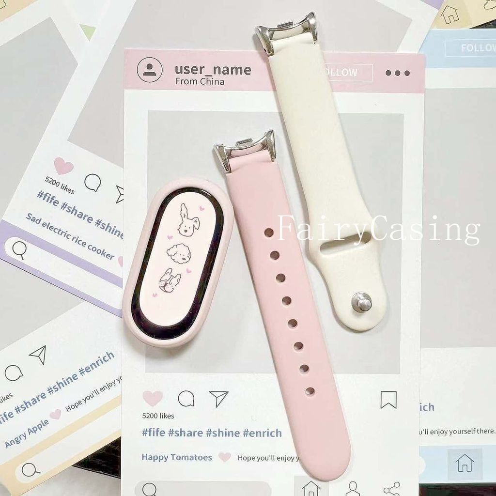 Ốp Lưng Silicon + Dây Đeo Cho Xiaomi Mi Band 10 9 Phiên Bản Gốm Sứ NFC Vòng Tay Phụ Kiện Cho Mi Band 8 7 6 5 4 3 Dây Đeo Tay