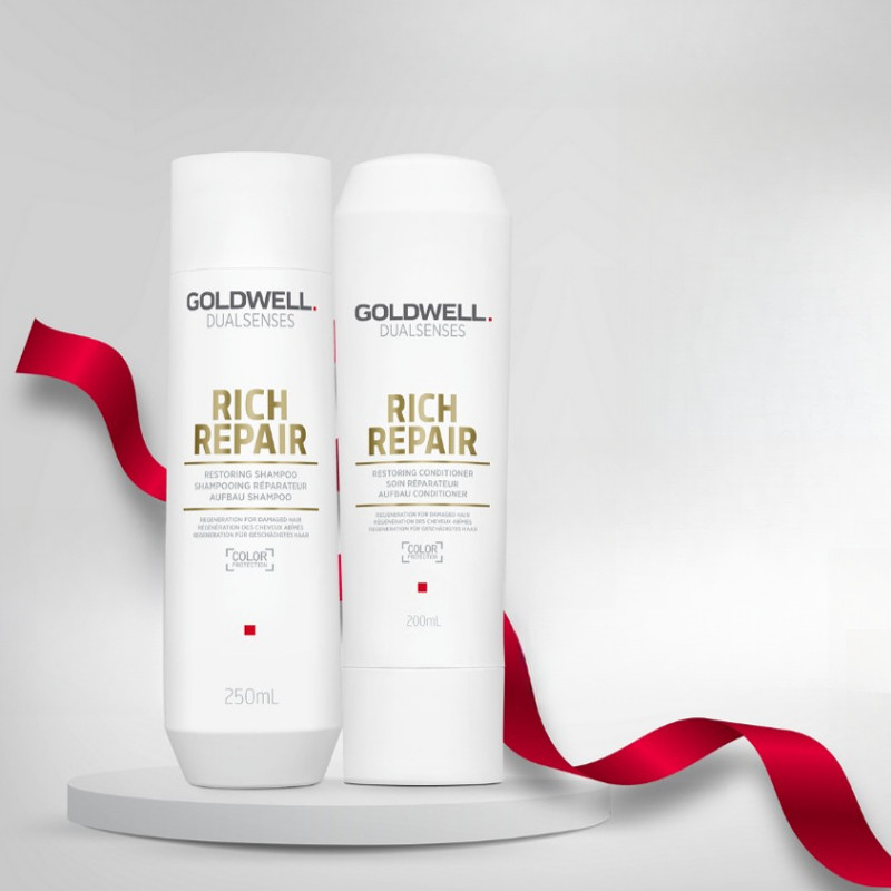 Bộ Gội Xả Hấp GOLDWELL Rich Repair - 250ml - 1000ml - Phục hồi tóc hư tổn,  chẻ ngọn, bảo vệ màu tóc
