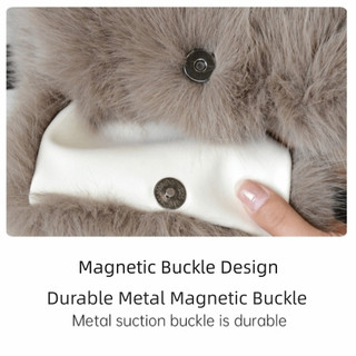 Ba lô sang trọng NEATNOOK, Túi lông tơ da báo dây rút nhỏ, Ba lô lông cừu mềm mại dễ thương Mùa đông ấm áp