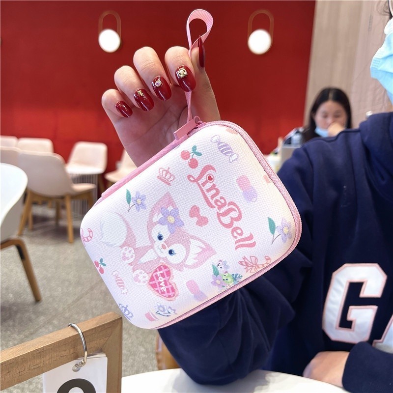 Dễ Thương Kirby Du Lịch Cáp Dữ Liệu Đa Năng Túi Bảo Quản Có Dây Buộc Túi Sạc Tiện Ích Tổ Chức Túi Móc Khóa Túi
