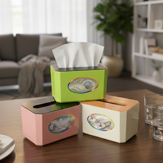 Hộp khăn giấy RICO – thiết kế chữ nhật sang trọng, nhựa bền đẹp, họa tiết nổi bật