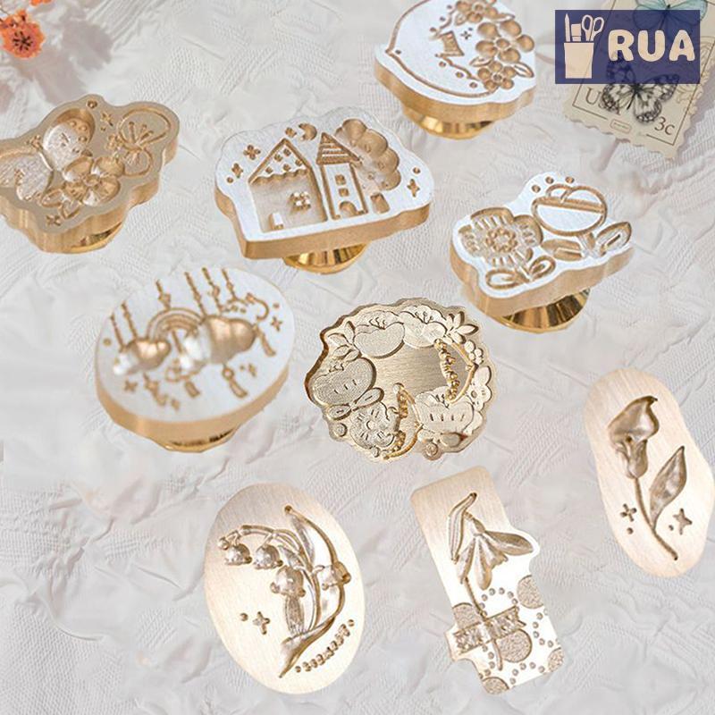RUA Vintage Hoa In Tem Series Sáp Con Dấu Tem Niêm Phong Sáp DIY Thêu Vỏ Thẻ Phong Bì Lời Mời Trang Trí Mới