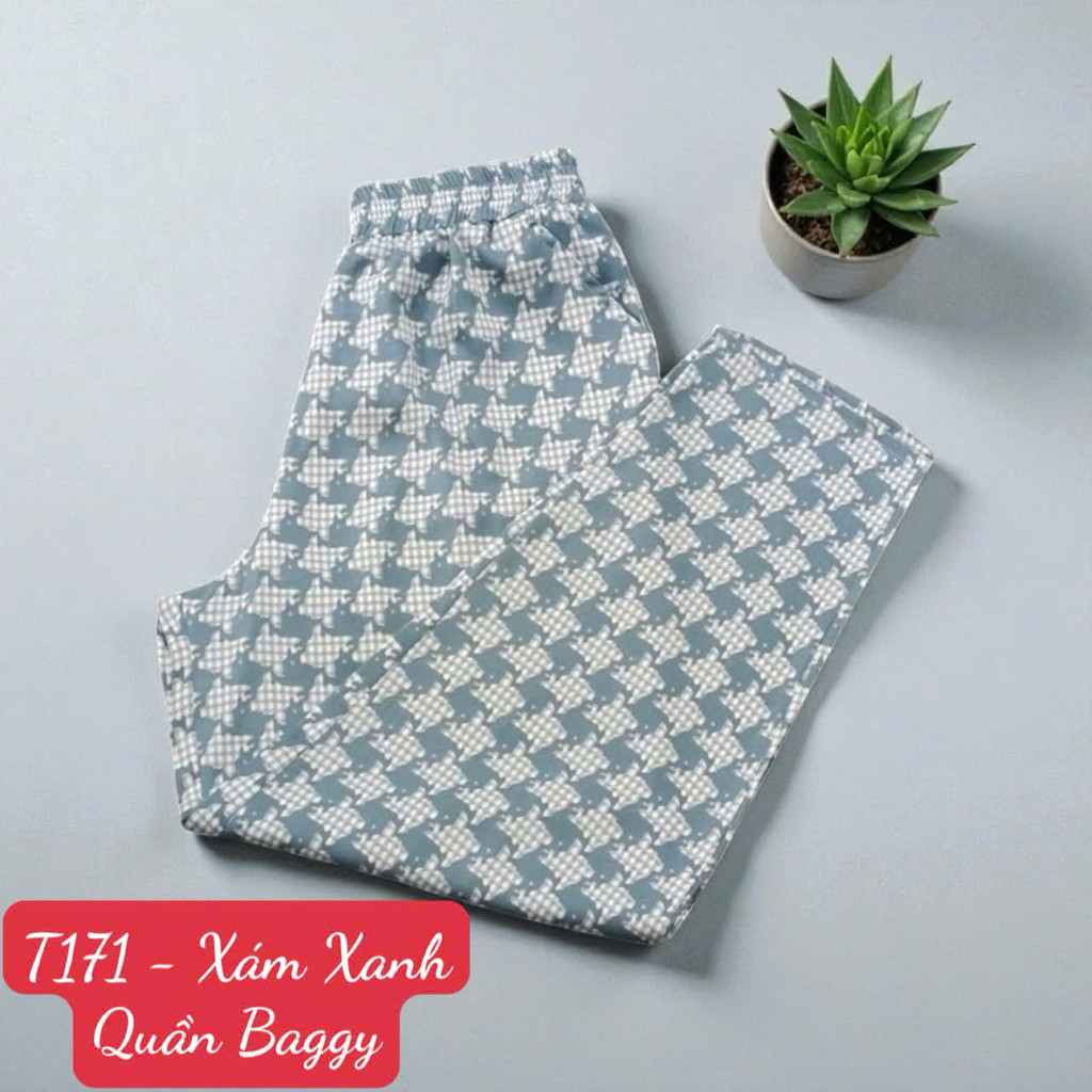 T171 Quần Baggy - Vải Lụa Mango - Dài quần 92cm - Ống 16cm