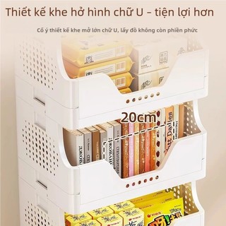 【Hỏa Tốc】Xe đẩy lưu trữ đồ ăn vặt có bánh xe, kệ đựng đồ ăn vặt phòng khách/phòng ngủ, di chuyển dễ dàng